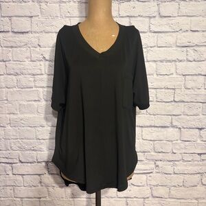 Women's Black V-Neck Top